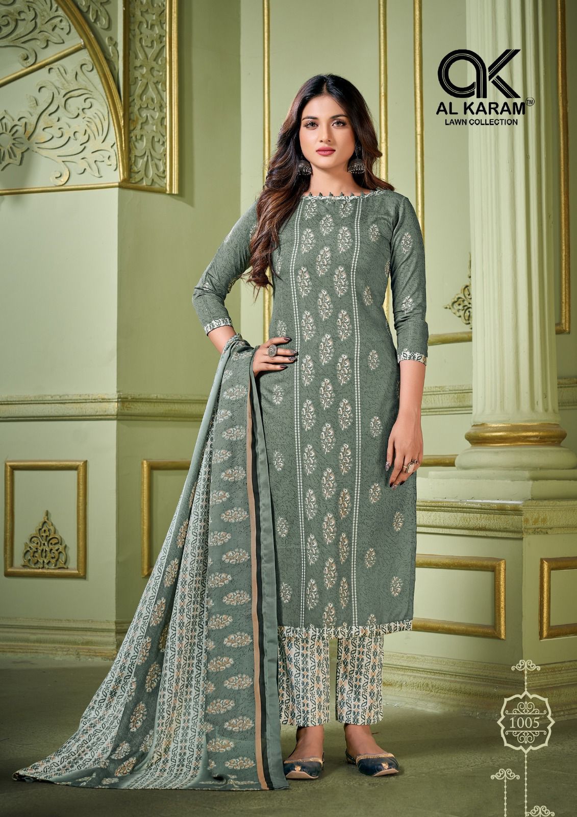 Al Karam Charizma Signature Lawn Cotton Printed Dress Material