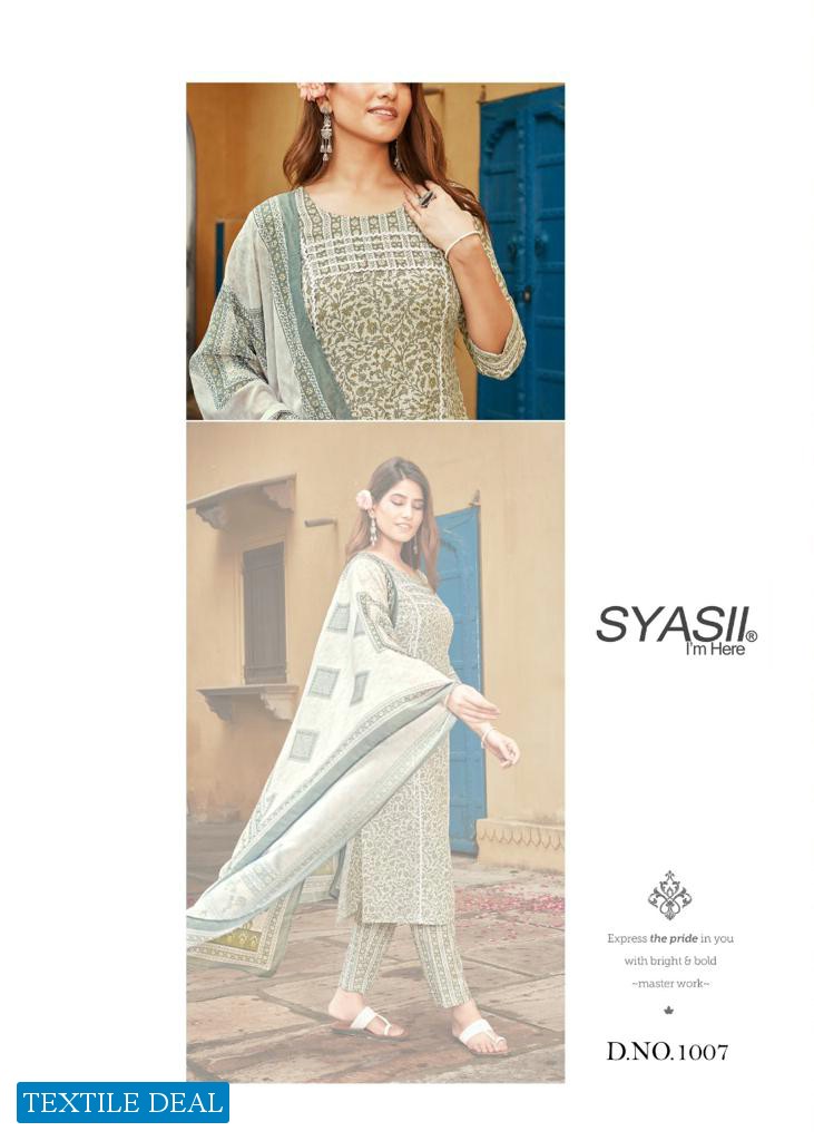 Syasii Ethnic Culture Vol-1 Wholesale Cotton Reyon Blend Tops With Pants And Dupatta