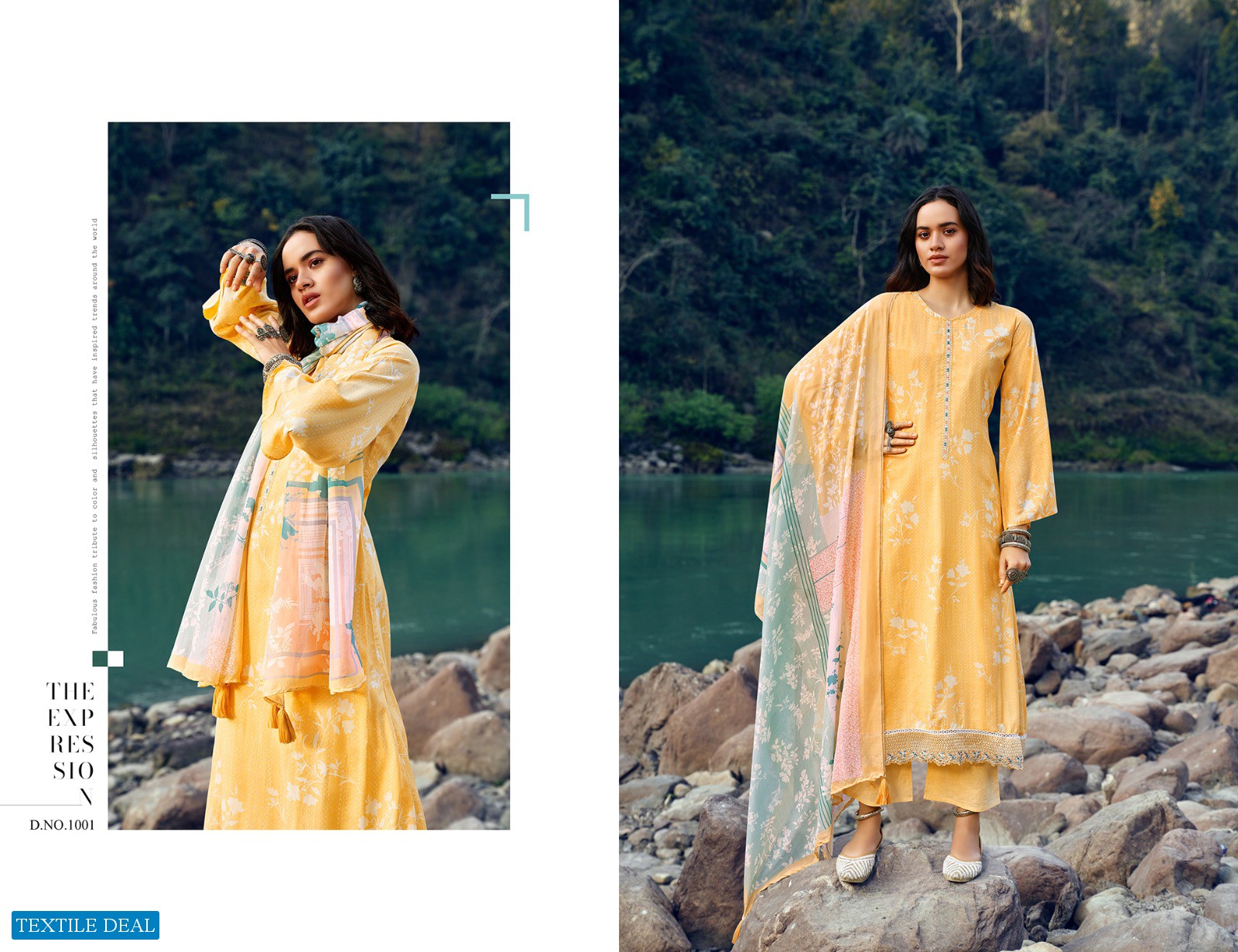 Rang Summer Shine Wholesale Pure Muslin With Neck And Embroidery Dress Material