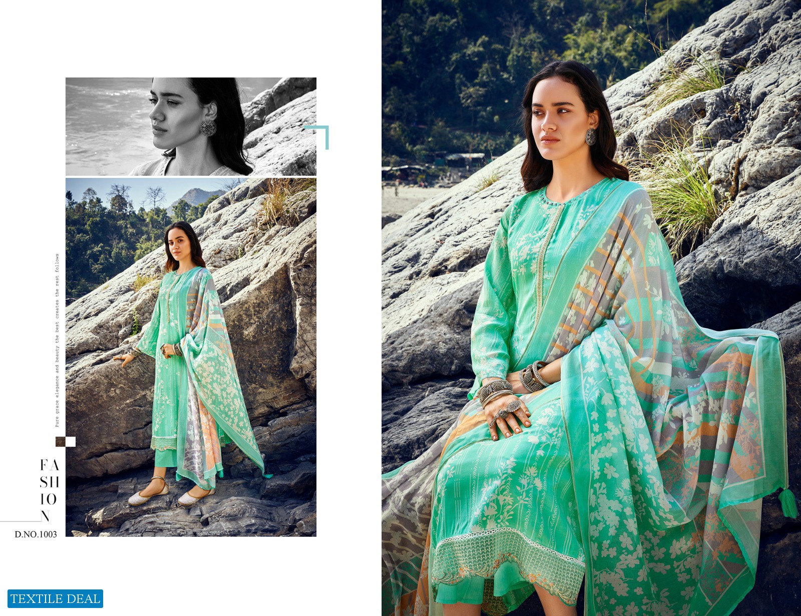 Rang Summer Shine Wholesale Pure Muslin With Neck And Embroidery Dress Material