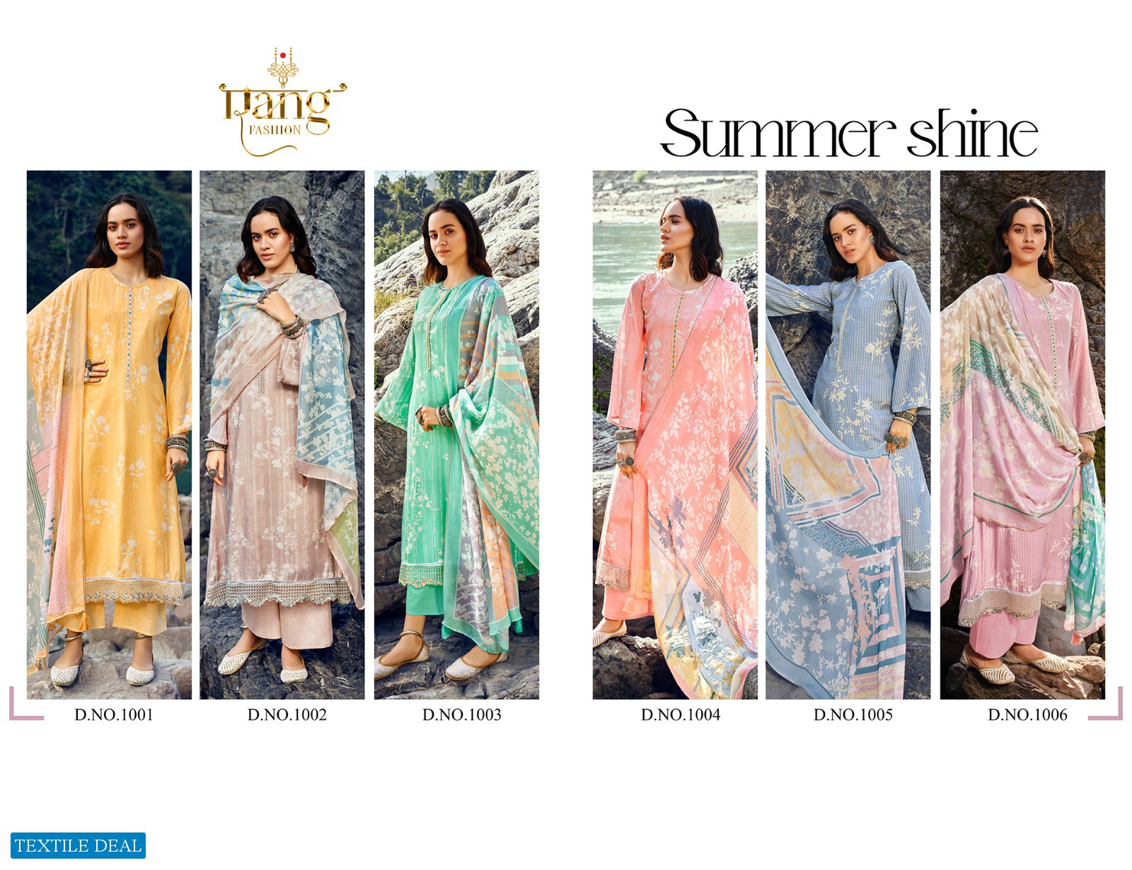 Rang Summer Shine Wholesale Pure Muslin With Neck And Embroidery Dress Material