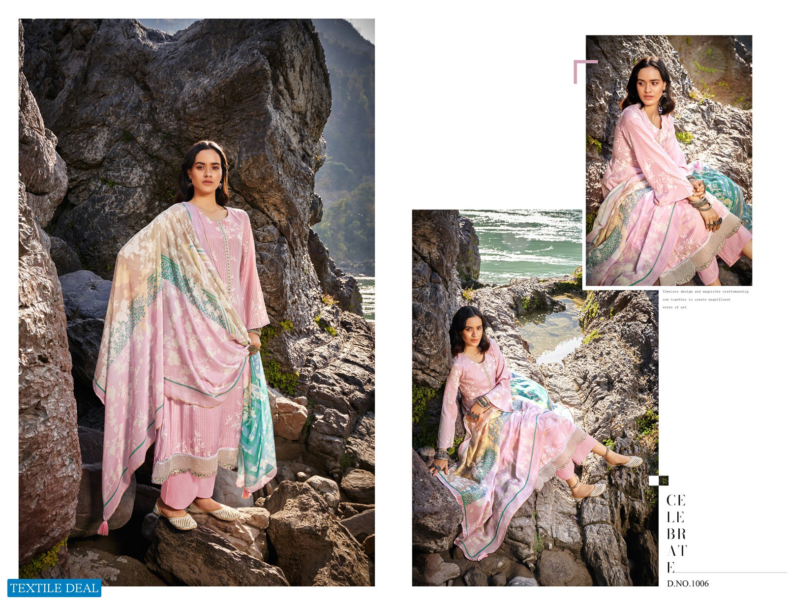 Rang Summer Shine Wholesale Pure Muslin With Neck And Embroidery Dress Material