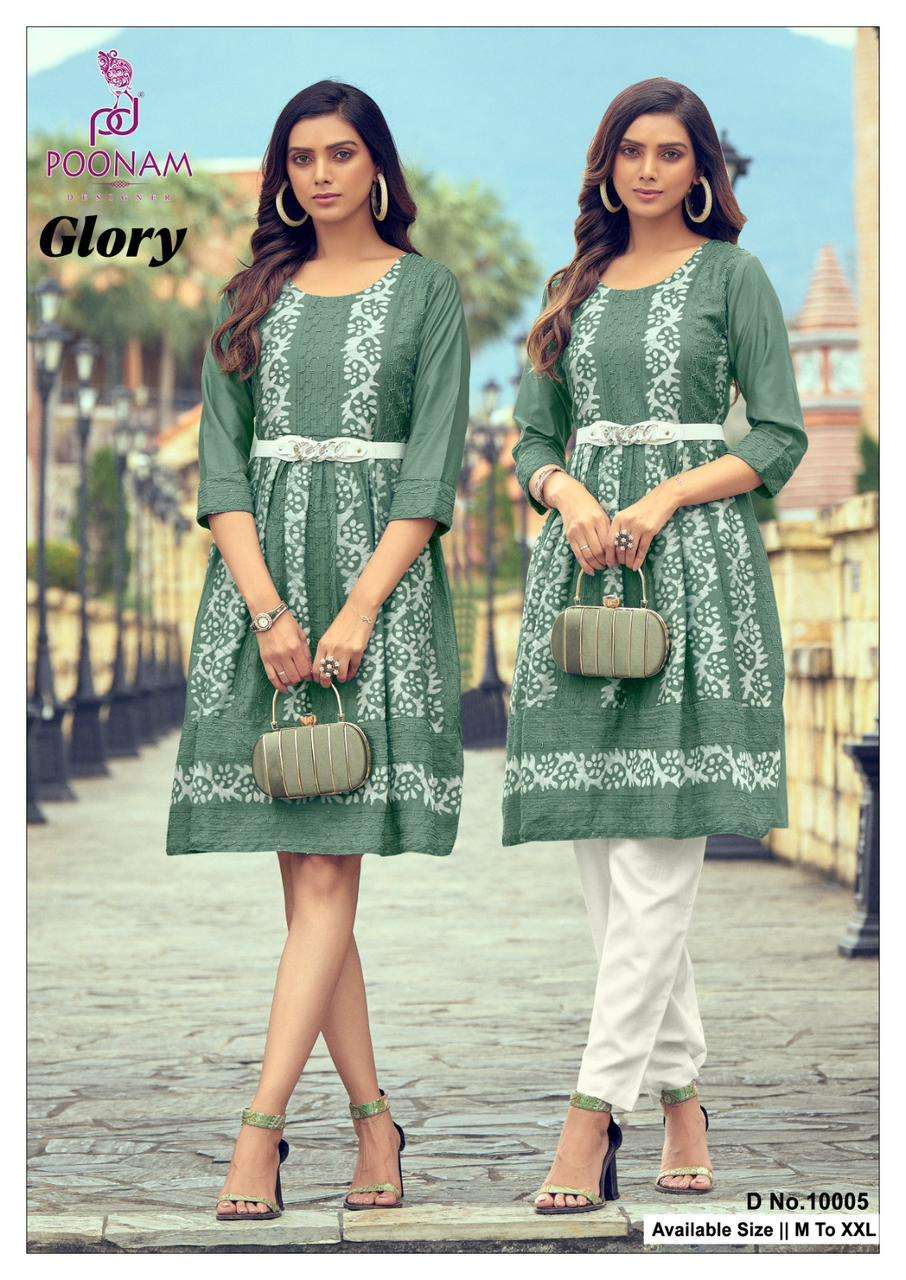 POONAM GLORY KURTI WITH INNER AND BELT PATTERN