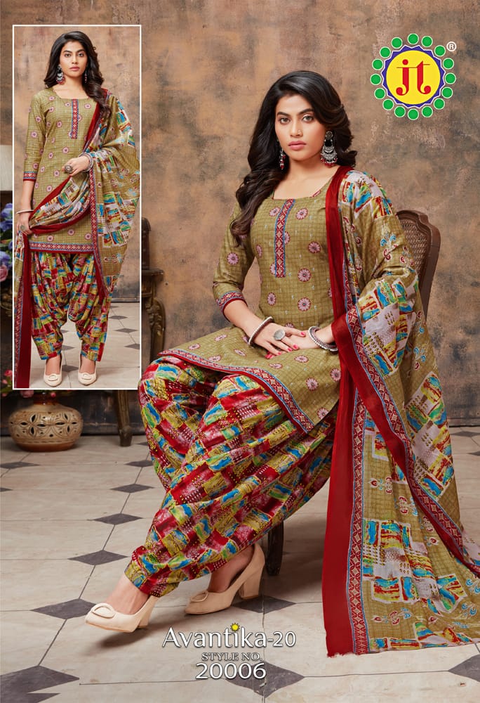 JT Avantika Vol-20 Wholesale Pure Cotton Printed Dress Material