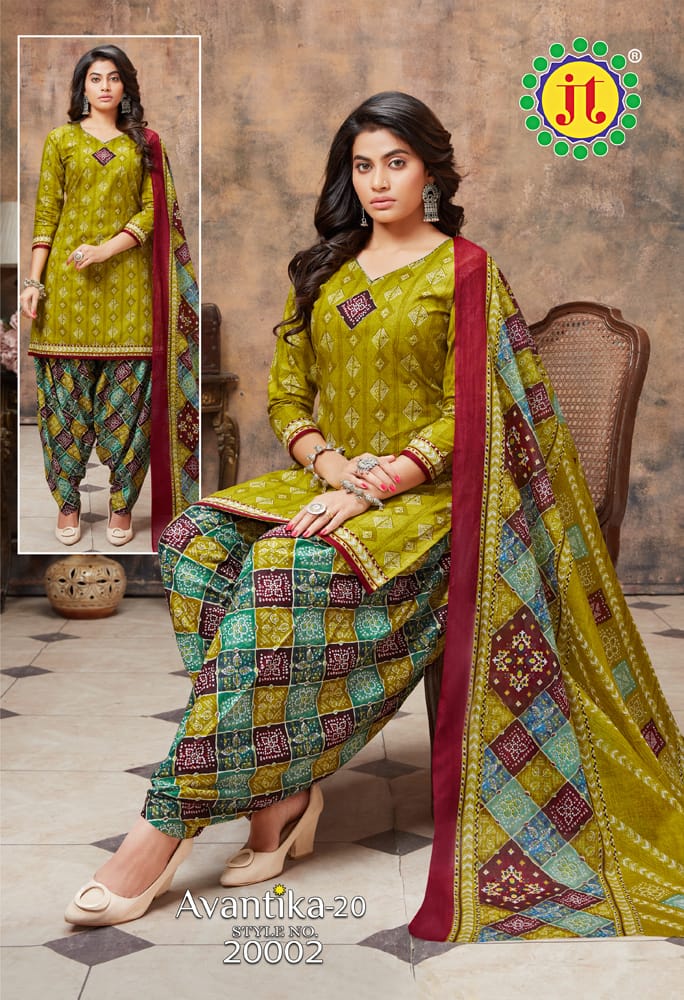 JT Avantika Vol-20 Wholesale Pure Cotton Printed Dress Material