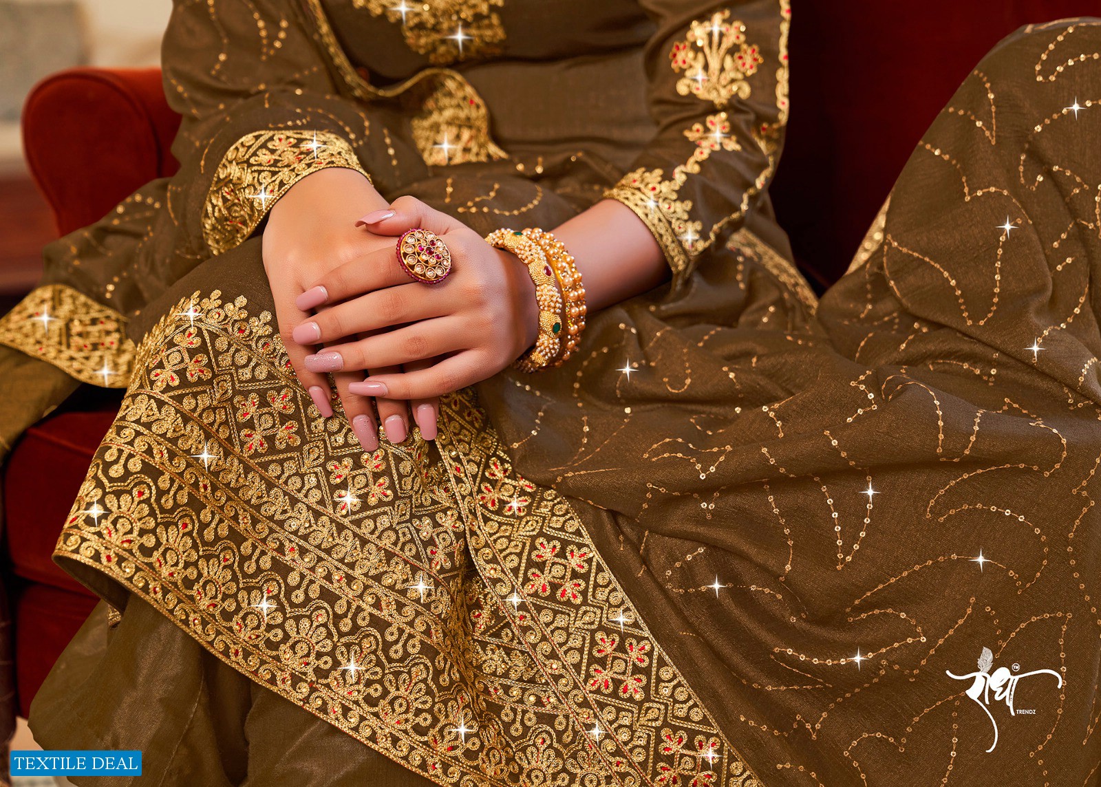 Radha Hoor Wholesale Pure Vichitra With Embroidery Work Party Wear Suits