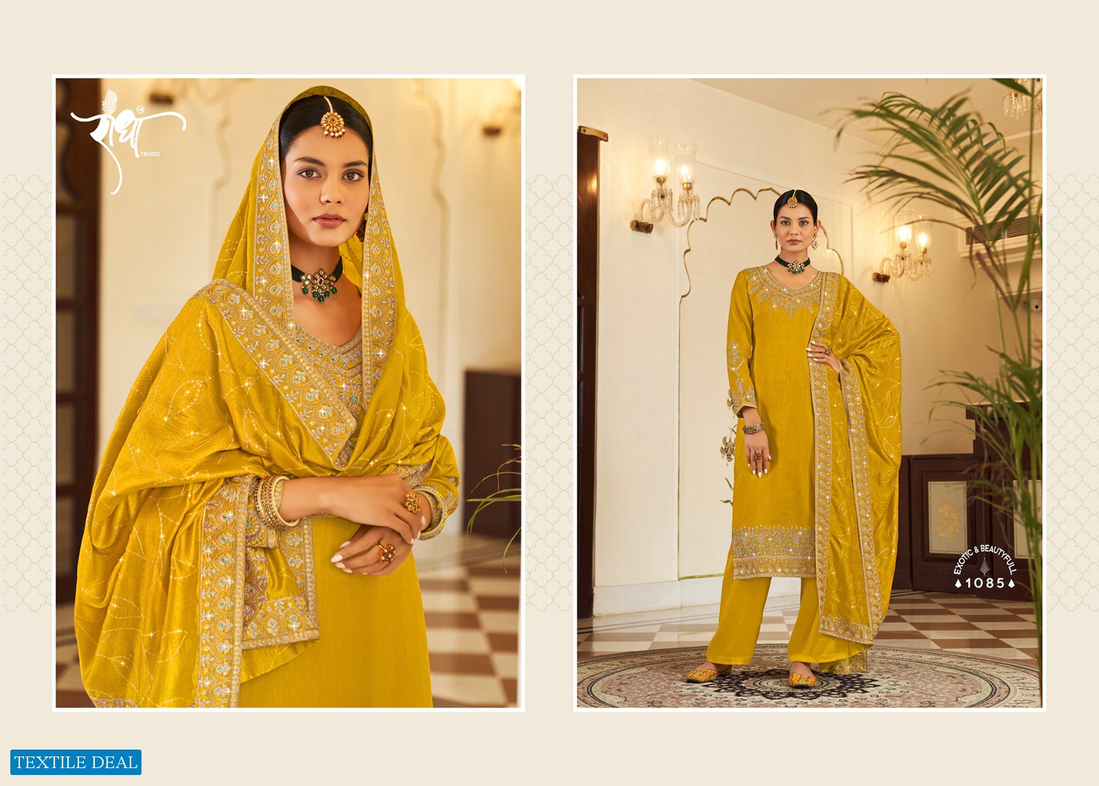 Radha Hoor Wholesale Pure Vichitra With Embroidery Work Party Wear Suits