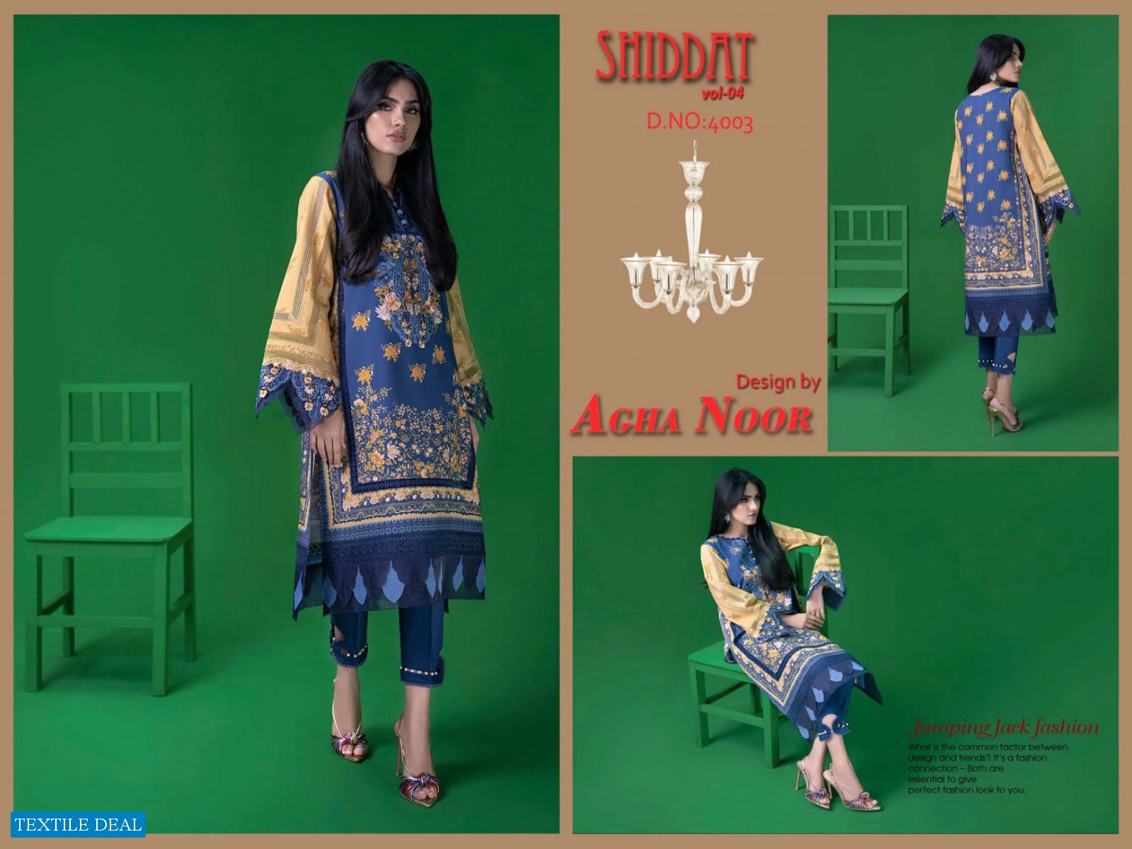 Agha Noor Shiddat Vol-4 Wholesale Self Embroidery Dress Material