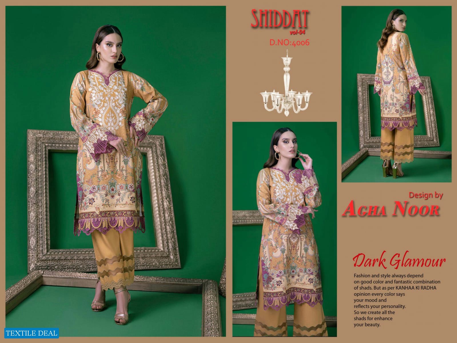 Agha Noor Shiddat Vol-4 Wholesale Self Embroidery Dress Material
