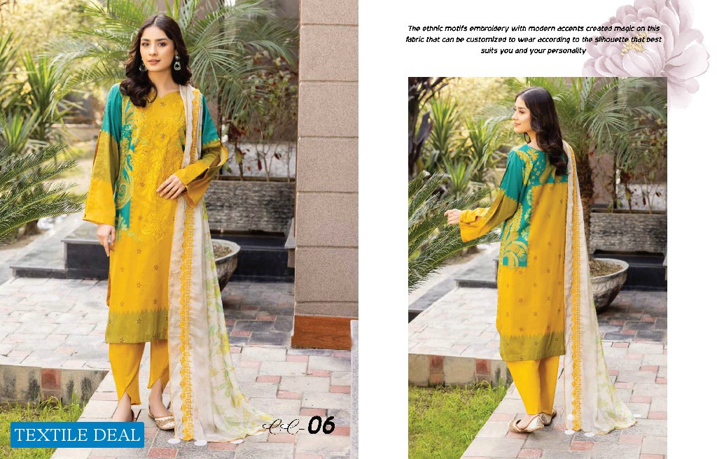 Charizma Combinations Emb Lawn Eirh Chiffon Collection VOL 02 2023 Pakistani Suits