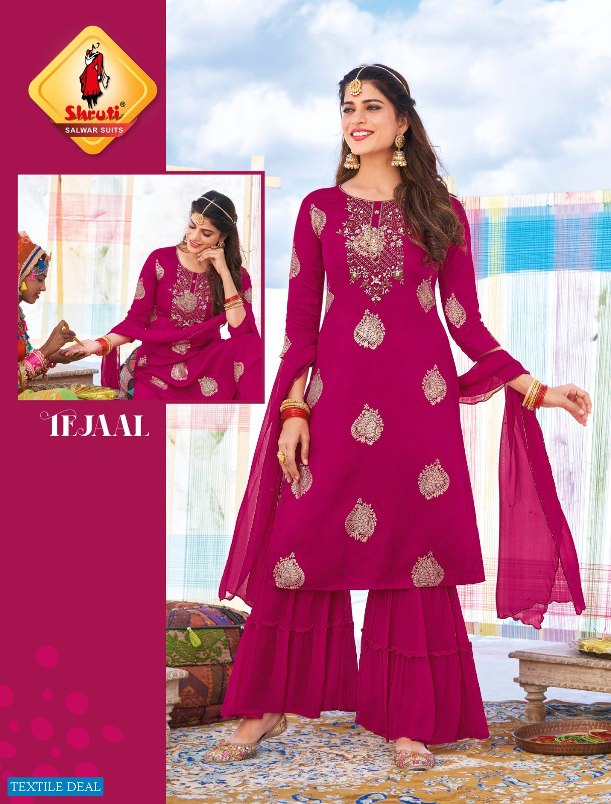 Shruti Meenakari Vol-2 Wholesale Traditional Kurta With Sharara Dupatta Set