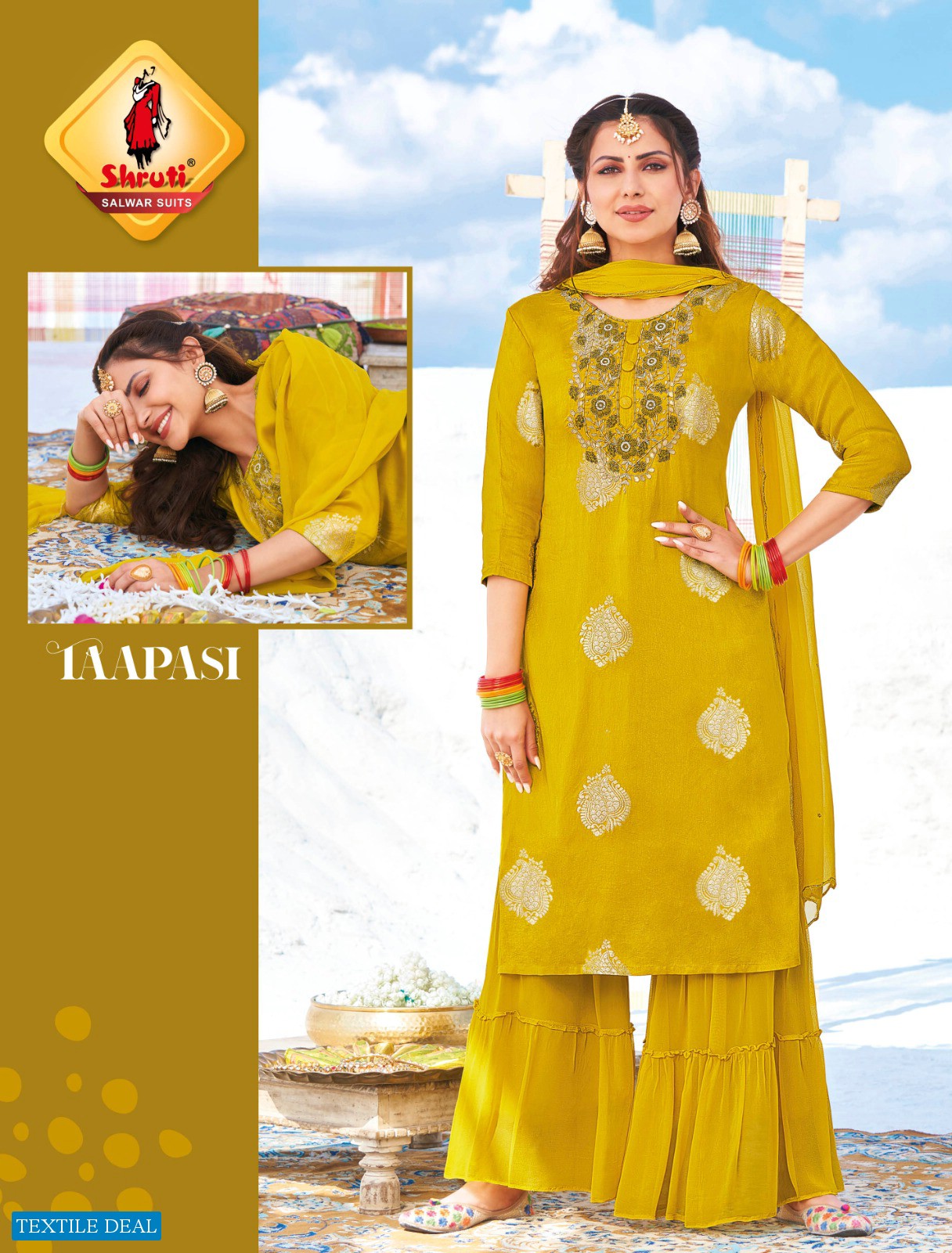 Shruti Meenakari Vol-2 Wholesale Traditional Kurta With Sharara Dupatta Set