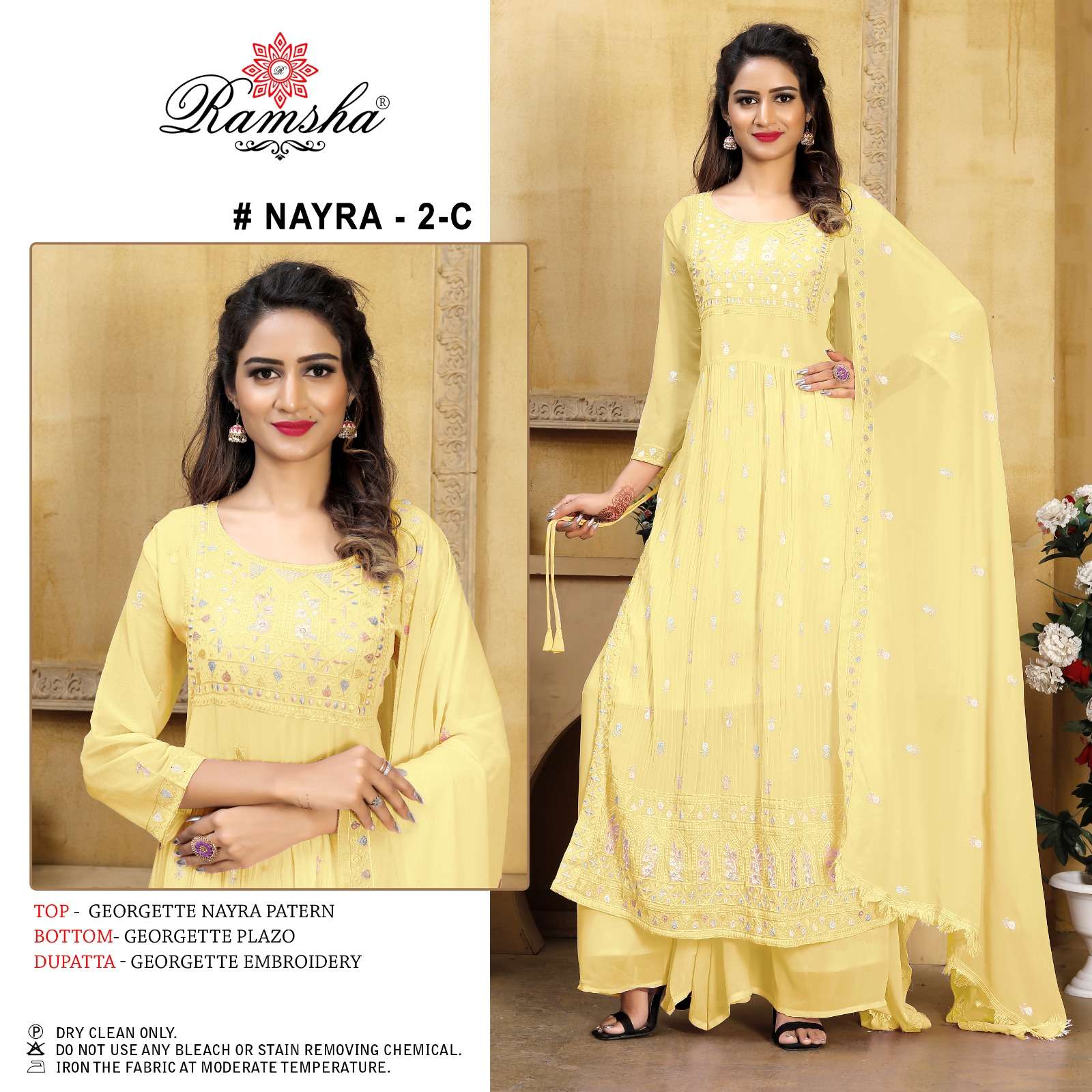 RAMSHA PRESENT NAYRA VOL 2 UNSTITCHED GEORGETTE NAYRA PATTERN SALWAR SUIT