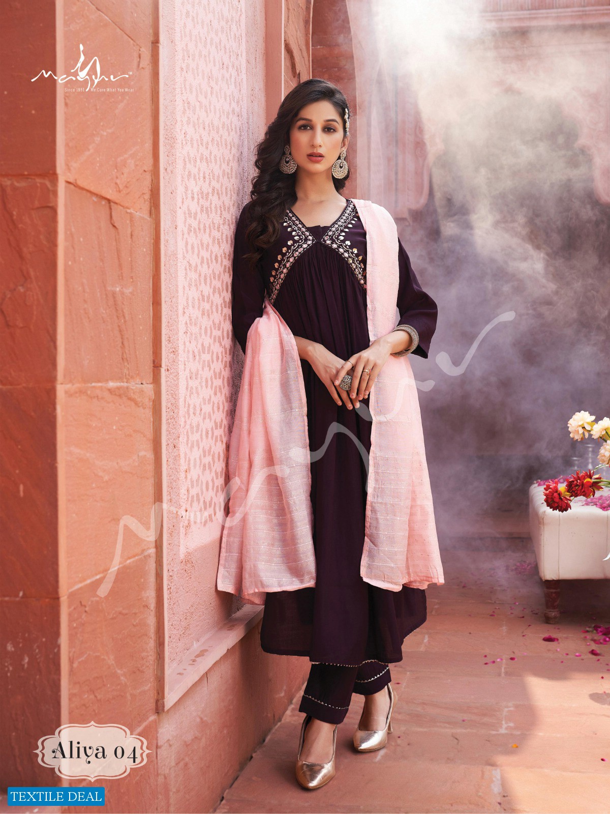 Mayur Aliya Wholesale Handwork Aliya Pattern 3pcs set Salwar Suits