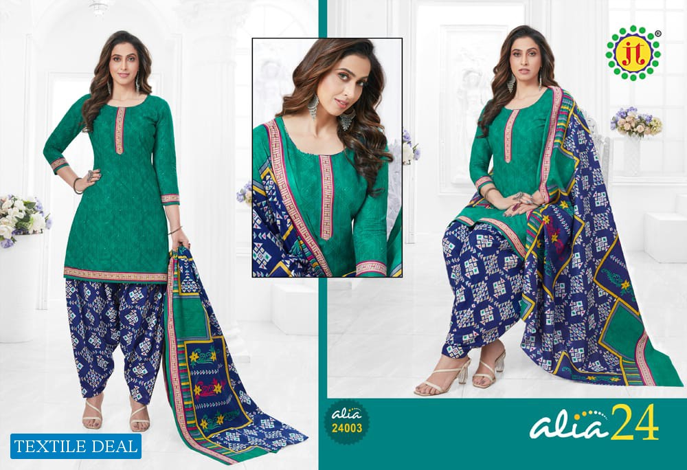 JT Alia Vol-24 Wholesale Pure Cotton Printed Dress Material