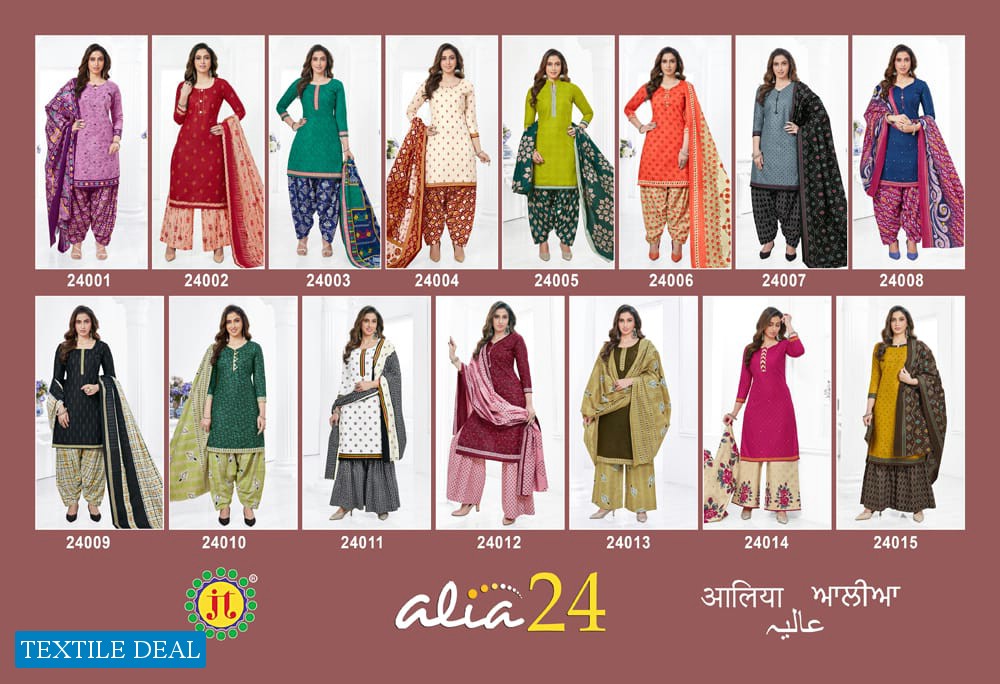 JT Alia Vol-24 Wholesale Pure Cotton Printed Dress Material