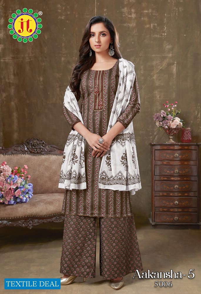 JT Aakansha Vol-5 Wholesale Pure Cotton Fabrics Printed Dress Material