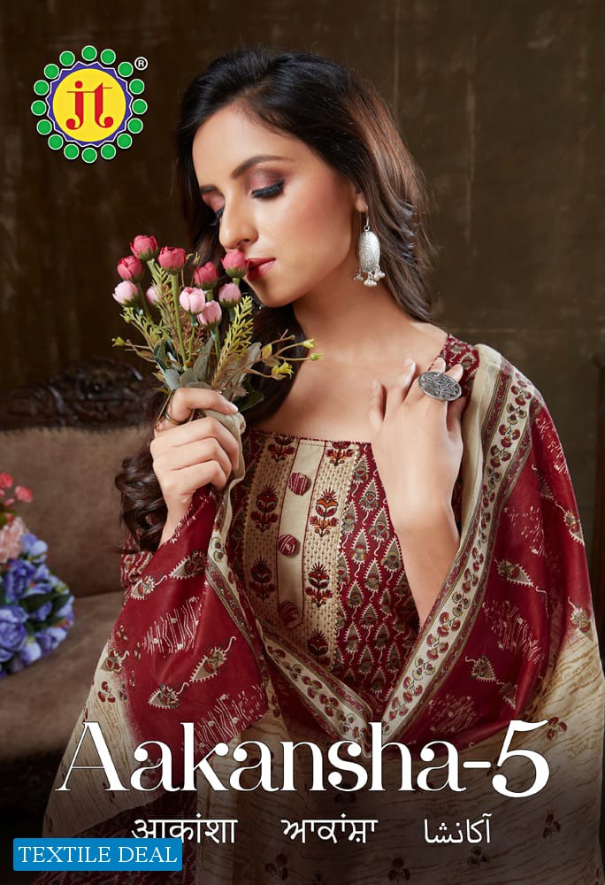 JT Aakansha Vol-5 Wholesale Pure Cotton Fabrics Printed Dress Material