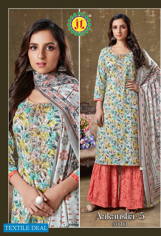 JT Aakansha Vol-5 Wholesale Pure Cotton Fabrics Printed Dress Material