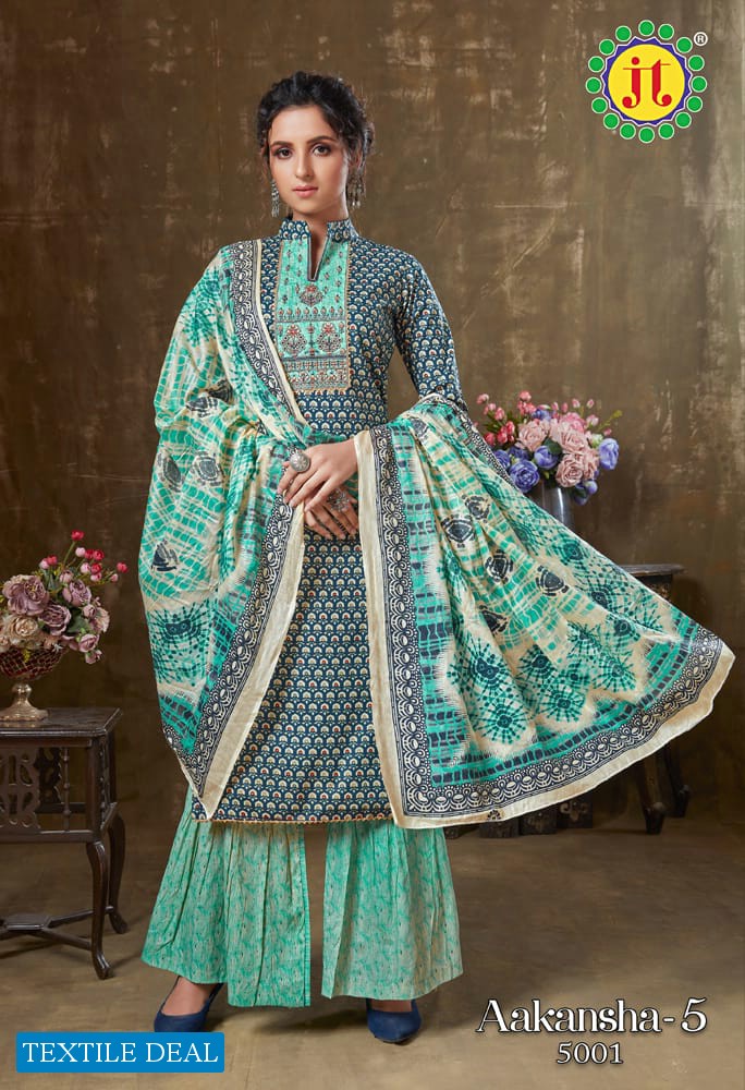 JT Aakansha Vol-5 Wholesale Pure Cotton Fabrics Printed Dress Material