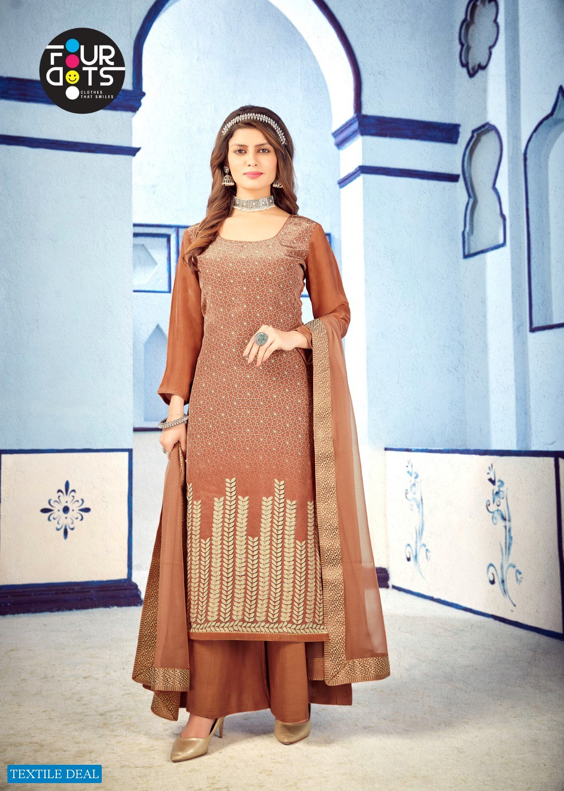 FOURDOTS LAUNCH MAYRA UNSTITCH CREP DIGITAL PRINT SALWAR SUIT