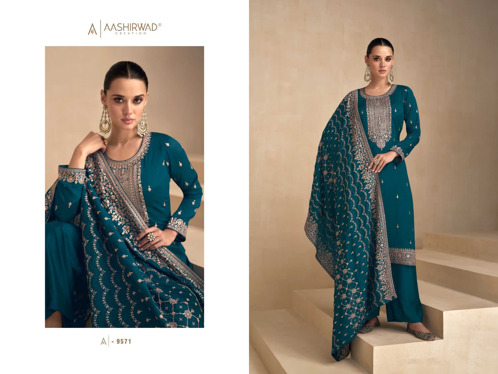 Aashirwad Garima Wholesale Premium Silk With Silk Santoon Inner Straight Suits