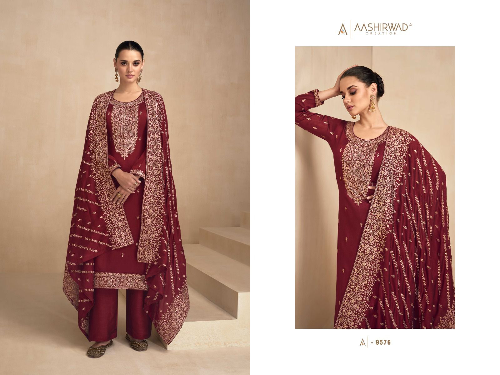 Aashirwad Garima Wholesale Premium Silk With Silk Santoon Inner Straight Suits