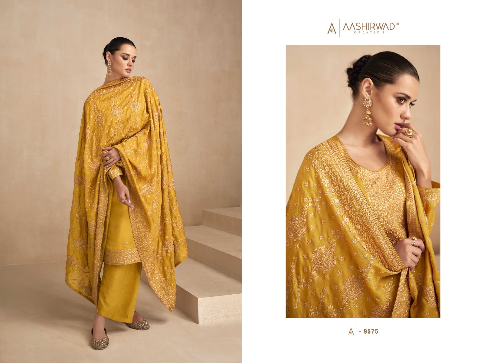 Aashirwad Garima Wholesale Premium Silk With Silk Santoon Inner Straight Suits