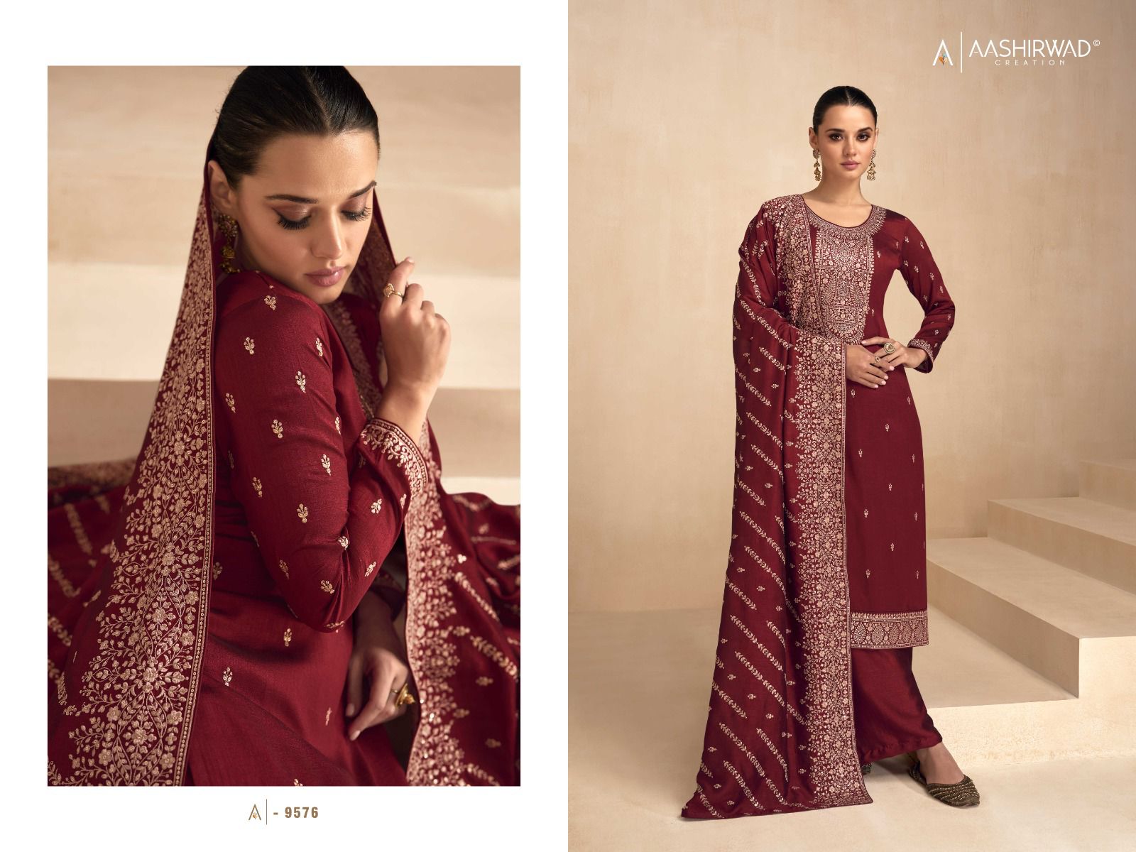 Aashirwad Garima Wholesale Premium Silk With Silk Santoon Inner Straight Suits