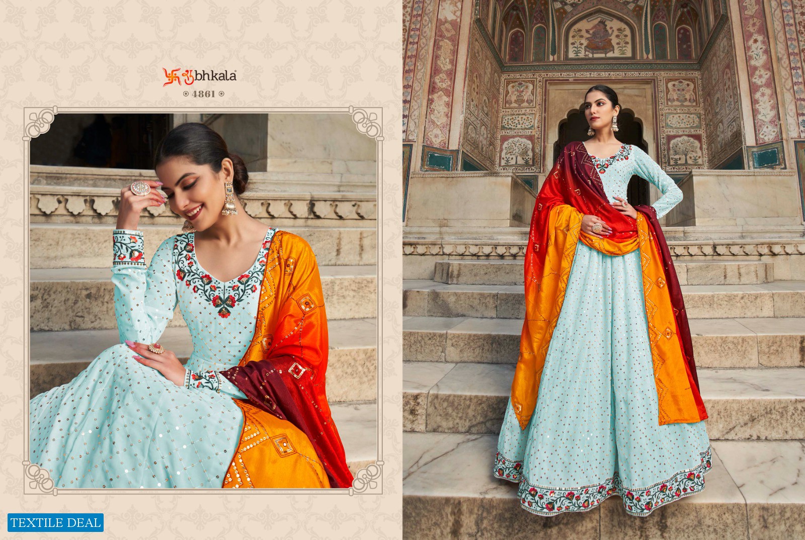 SHUBHKALA FLORY VOL 30 WHOLESALE DESIGNER EXCLUSIVE EMBROIDERED LONG ANTALKALI SUIT