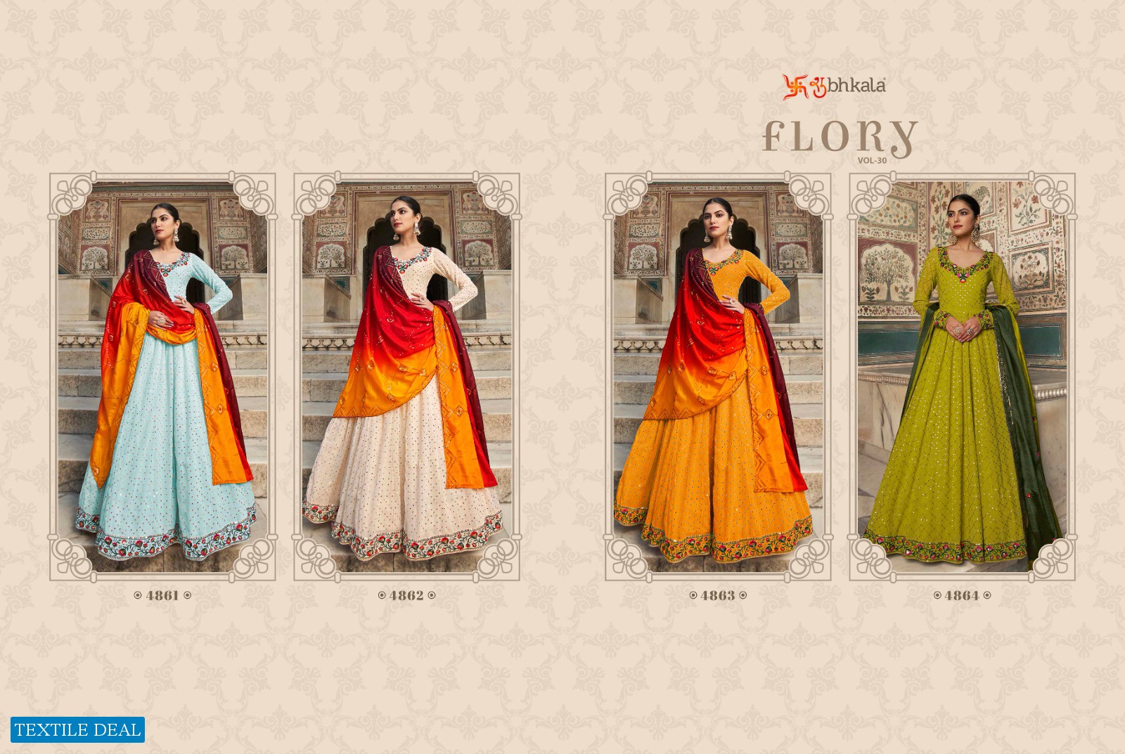 SHUBHKALA FLORY VOL 30 WHOLESALE DESIGNER EXCLUSIVE EMBROIDERED LONG ANTALKALI SUIT