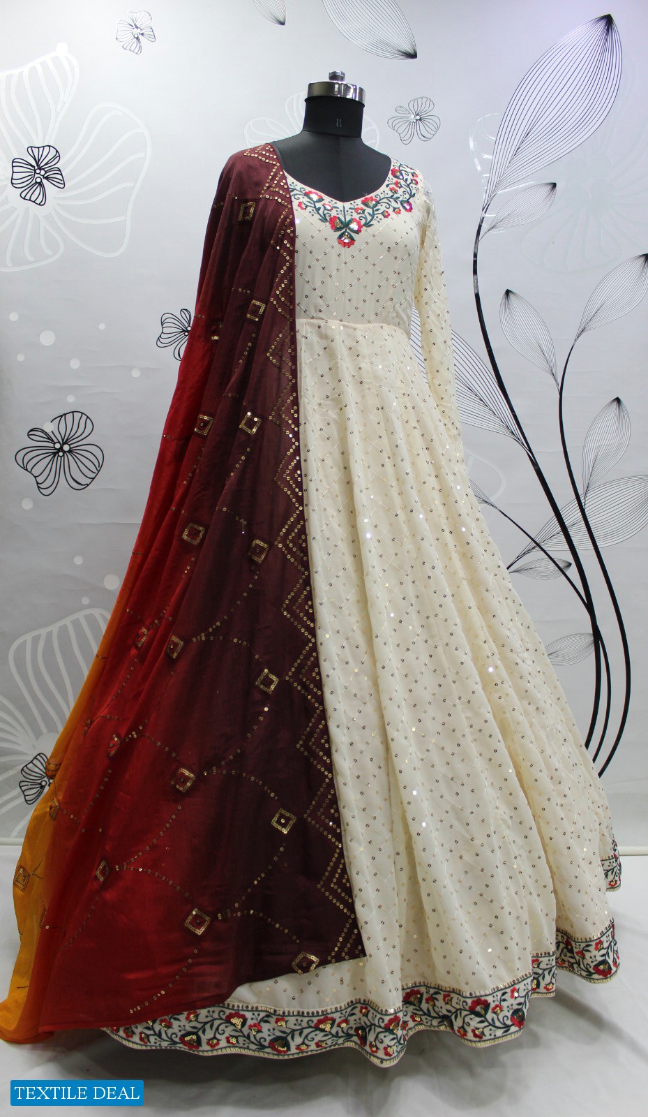 SHUBHKALA FLORY VOL 30 WHOLESALE DESIGNER EXCLUSIVE EMBROIDERED LONG ANTALKALI SUIT