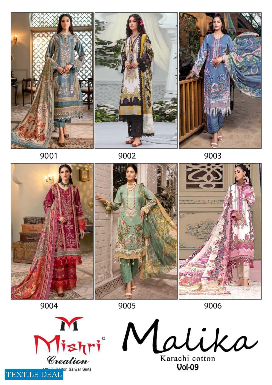 Mishri Malika Karachi Cotton Vol-9 Wholesale Karachi Style Dress Material