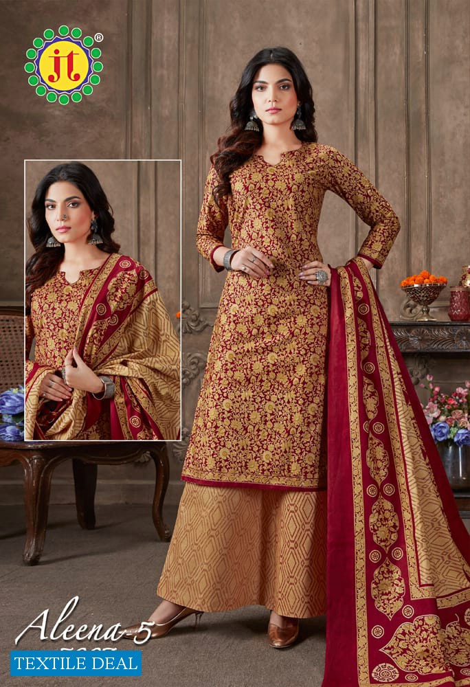 JT Aleena Vol-5 Wholesale Pure Cotton Printed Dress Material