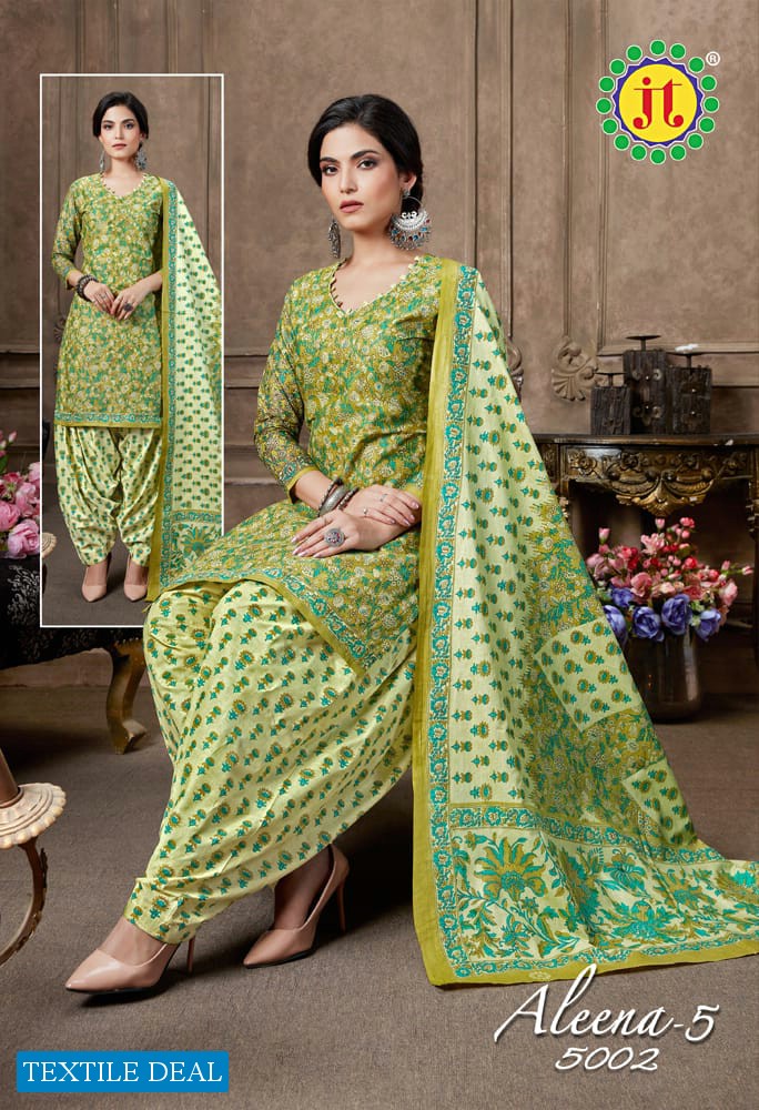 JT Aleena Vol-5 Wholesale Pure Cotton Printed Dress Material