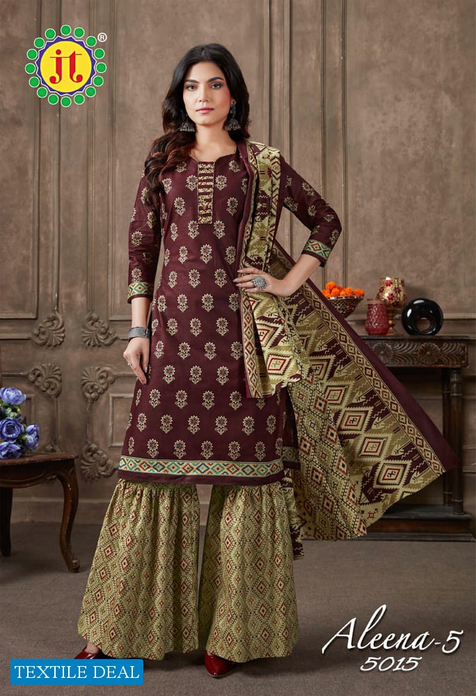JT Aleena Vol-5 Wholesale Pure Cotton Printed Dress Material