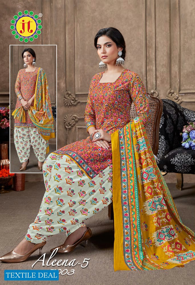 JT Aleena Vol-5 Wholesale Pure Cotton Printed Dress Material
