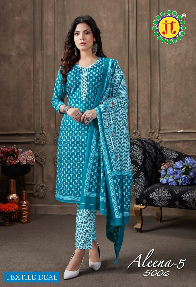 JT Aleena Vol-5 Wholesale Pure Cotton Printed Dress Material