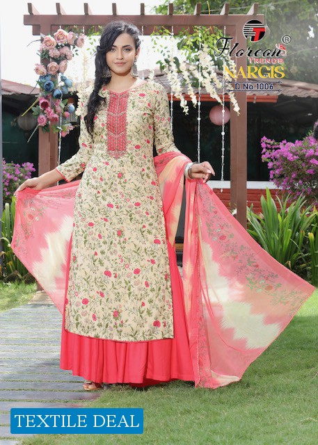 Floreon Nargis Wholesale Pure Cotton With Work Dress Material