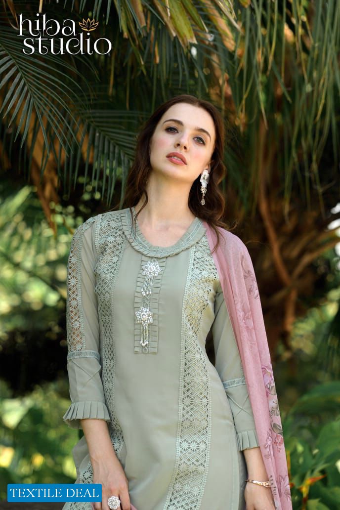 Hiba Studio LPC-50 Wholesale Faux Georgette Fully Stitched 3 Piece Sets