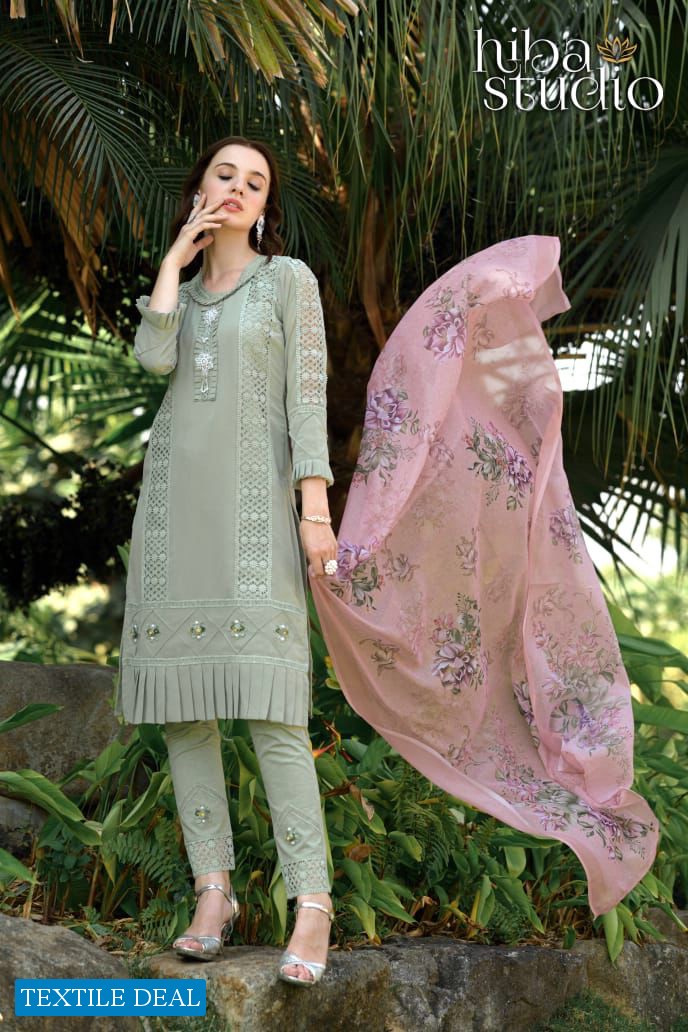 Hiba Studio LPC-50 Wholesale Faux Georgette Fully Stitched 3 Piece Sets