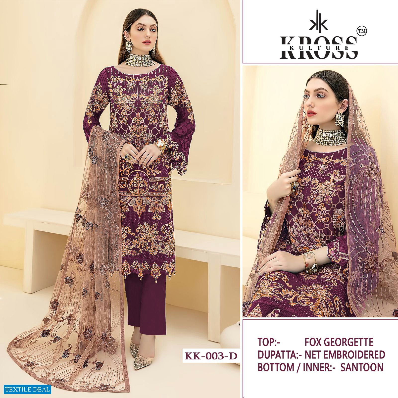 Kross Kulture KK003 Wholesale Pakistani Concept Pakistani Suits