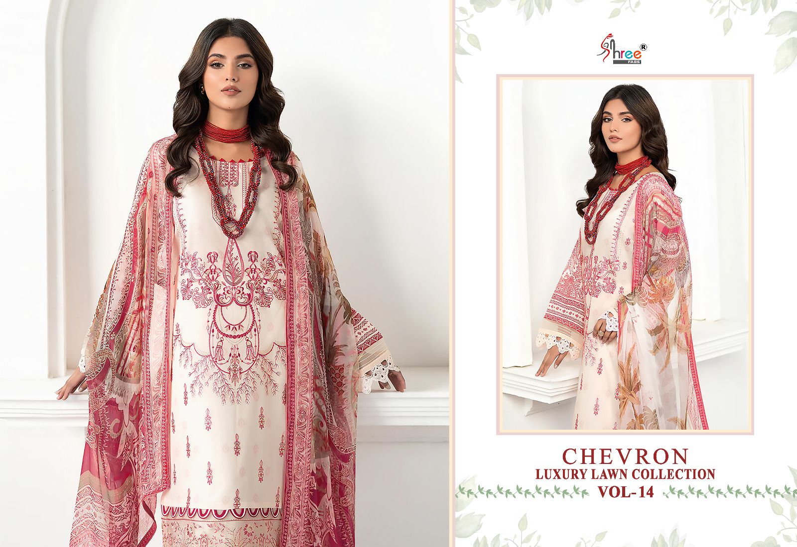 Shree Fabs Chevron Luxury Lawn Collection Vol-14 Wholesale Pakistani Concept Pakistani Suits