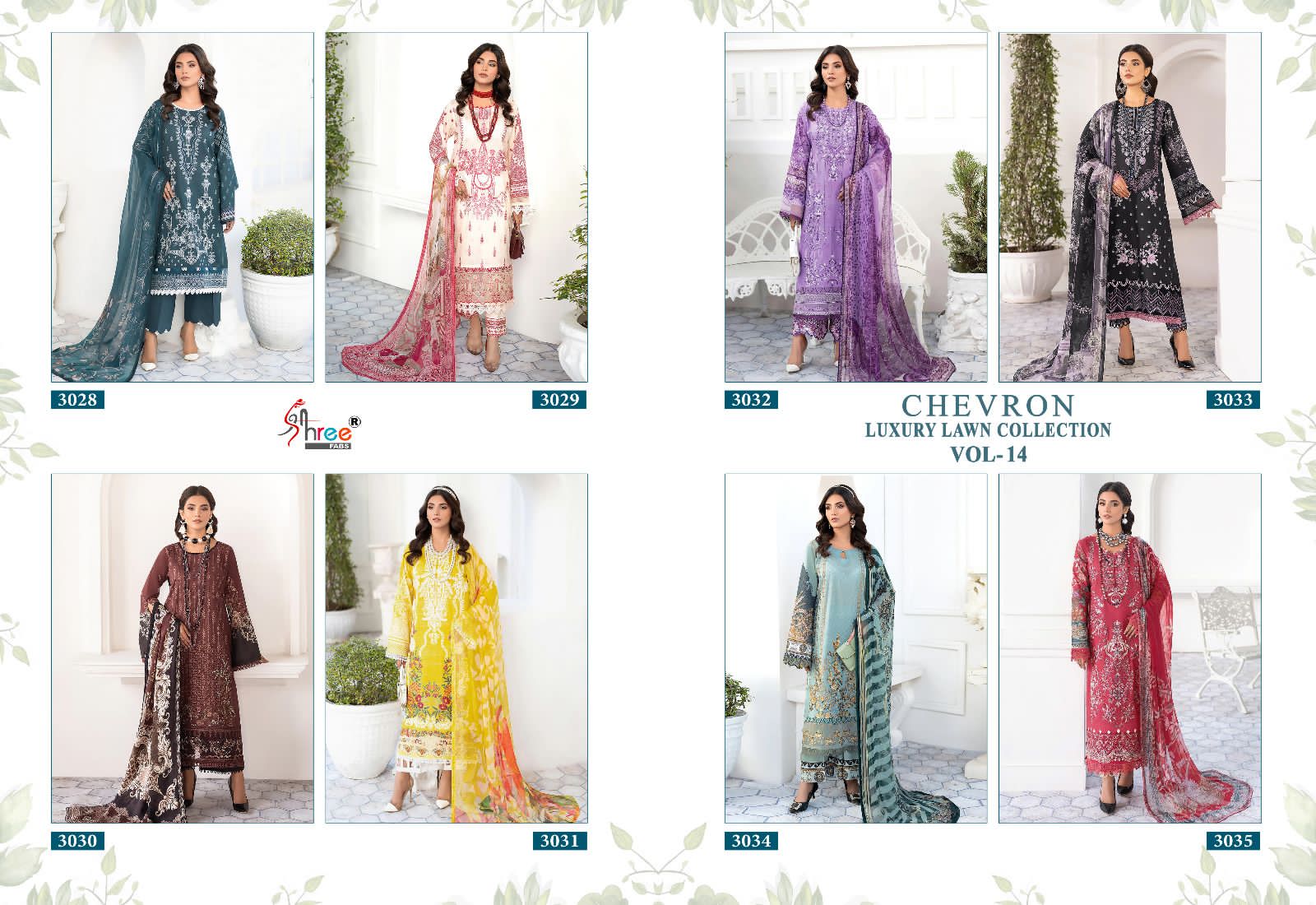 Shree Fabs Chevron Luxury Lawn Collection Vol-14 Wholesale Pakistani Concept Pakistani Suits