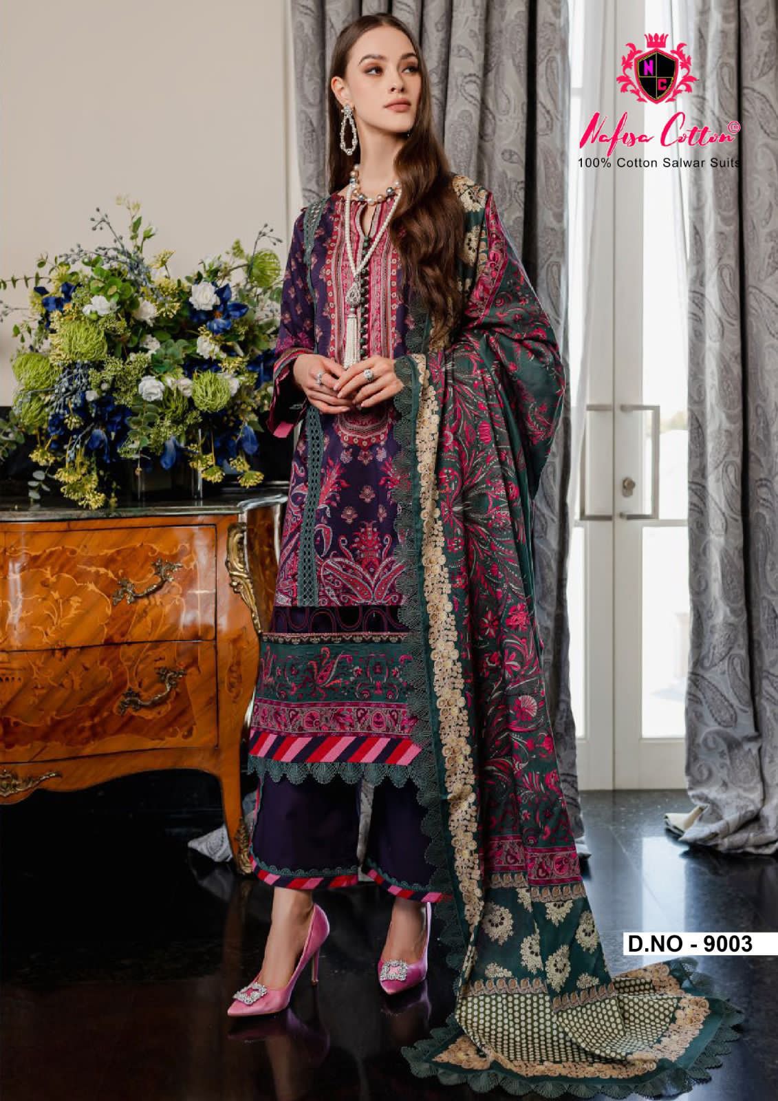 Nafisa Monsoon Vol-9 Wholesale Pure Cotton Printed Dress Material