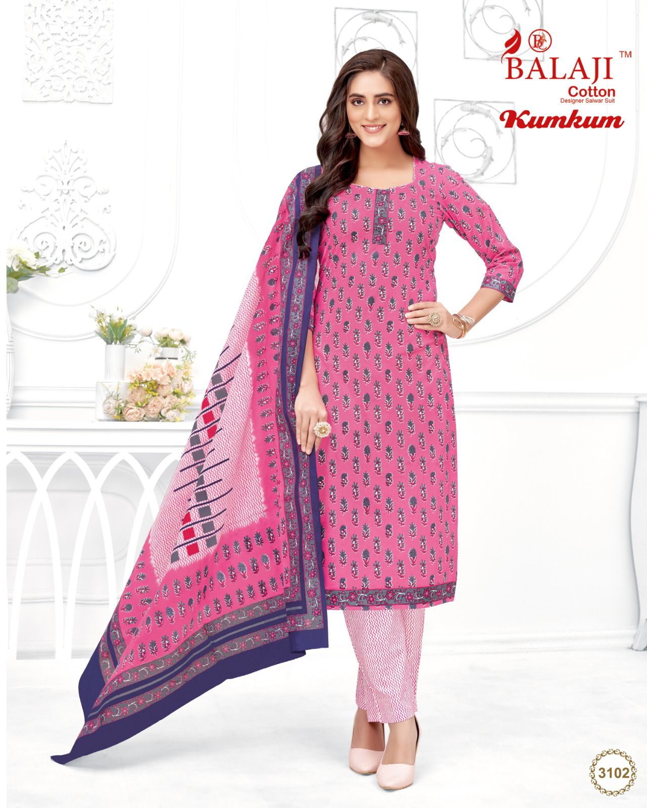 Balaji Kumkum Vol-31 Wholesale Pure Cotton Printed Dress Material