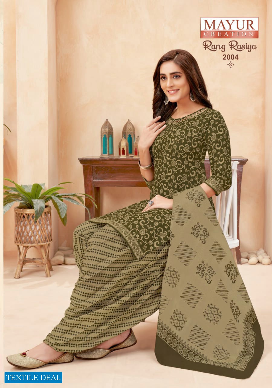 Mayur Rang Rasiya Vol-2 Wholesale Heavy Cotton Fabrics Dress Material