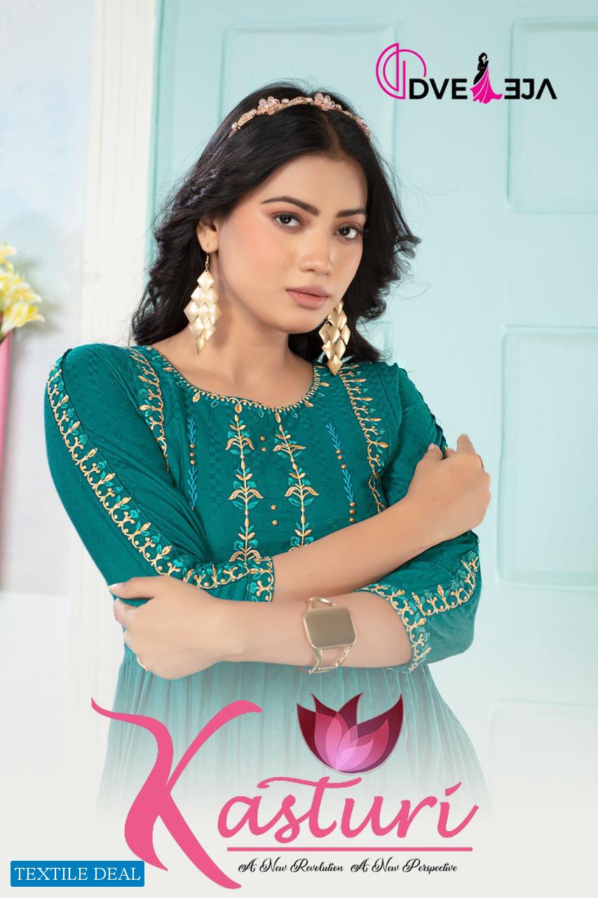 DVEEJA KASTURI VOL-1 REYON DOBBY KURTI CATALOG WHOLESALER BEST RATE