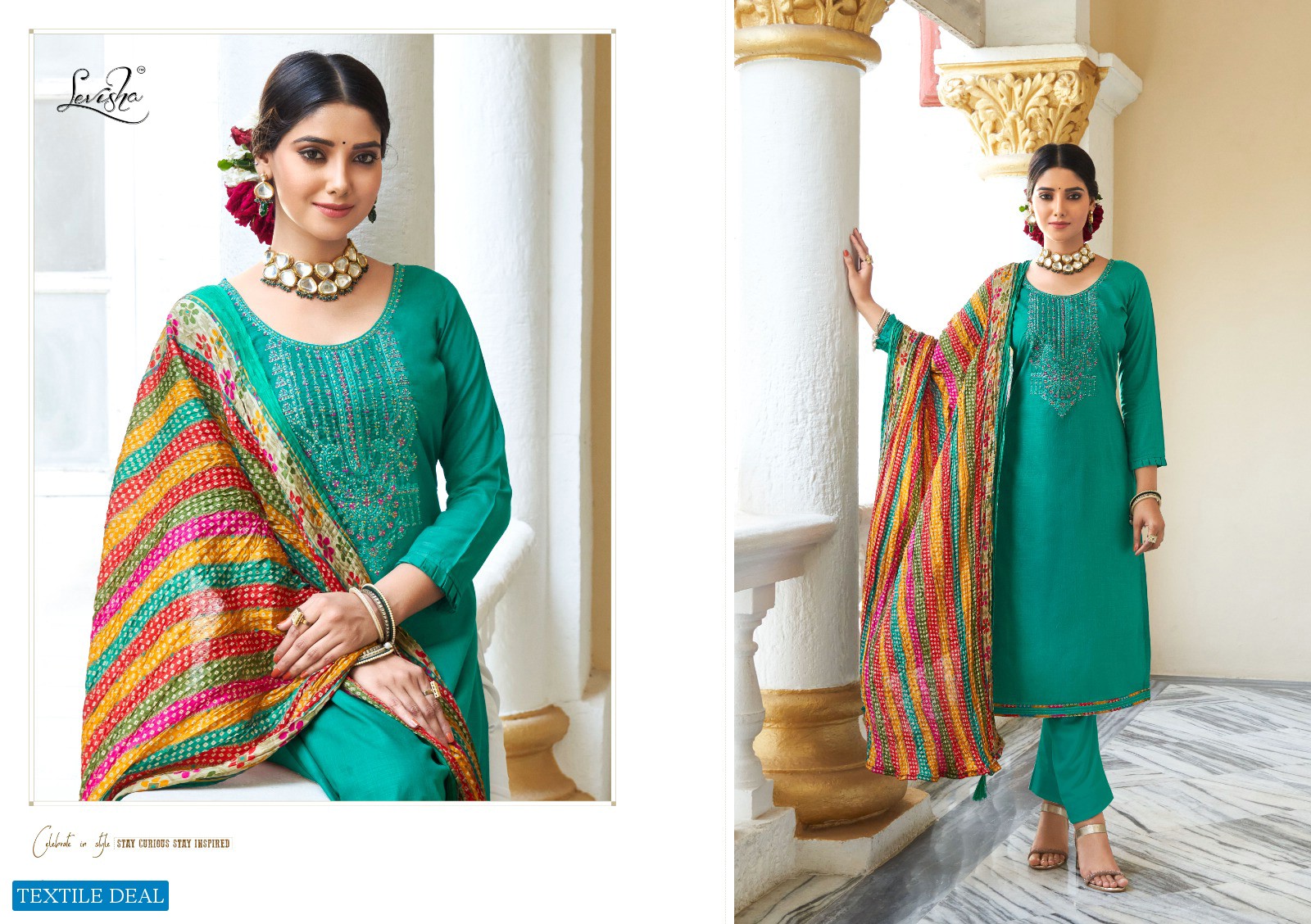 Levisha Nivisha Vol-2 Wholesale Reyon Slub With Work Dress Material