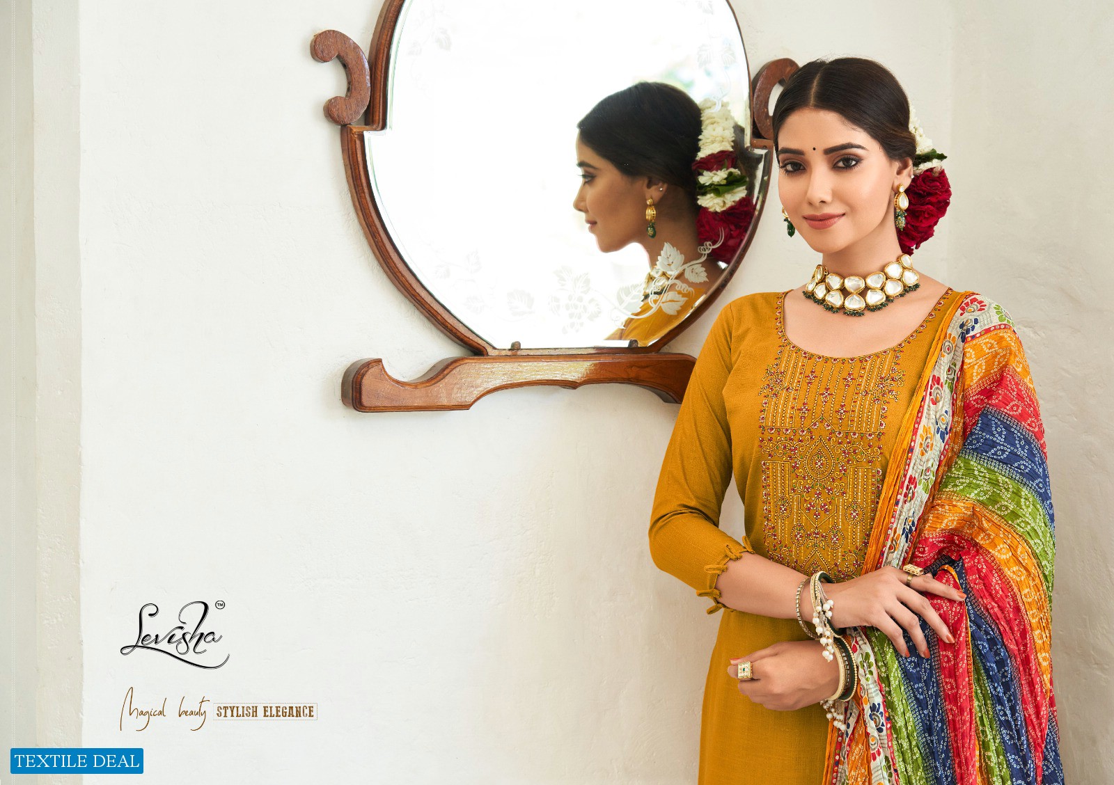 Levisha Nivisha Vol-2 Wholesale Reyon Slub With Work Dress Material